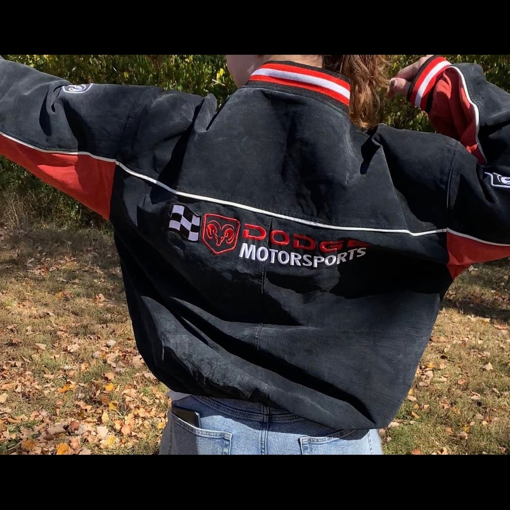 COPY - NASCAR Racing Jacket - Unisex Suede Moto Dodge Coat - Picture 8 of 12